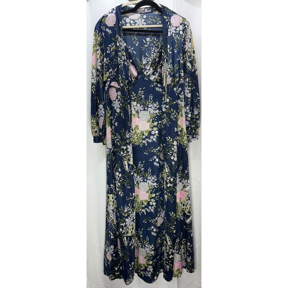 CD60 Vintage Gilead‎ Nightgown & Robe Set Sz Medium